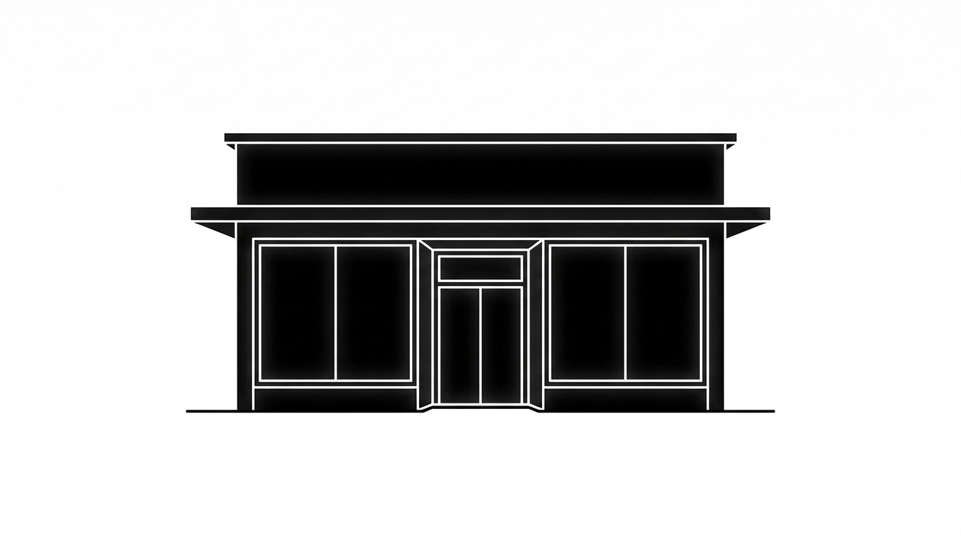 Architectural silhouette of modern enterprise building